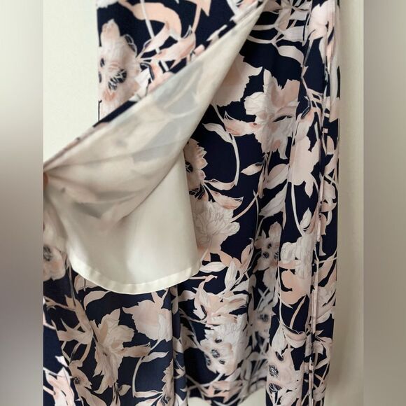 Nordstrom Leith floral print short valance sleeve, V-neck wrap dress, lined, S - Picture 7 of 15